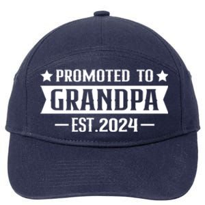 1st Time Grandpa Est 2024 Gift New First Time Grandpa 2024 Funny Gift 7-Panel Snapback Hat