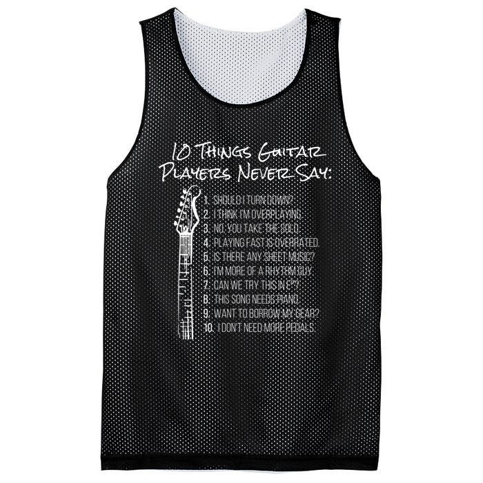 10 Things Guitar Players Never Say Funny Electric Guitar Mesh Reversible Basketball Jersey Tank