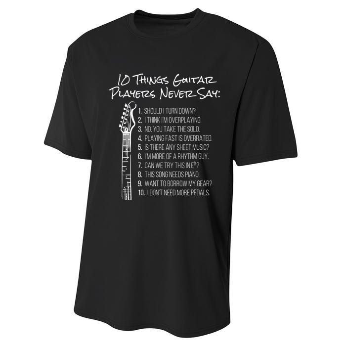 10 Things Guitar Players Never Say Funny Electric Guitar Performance Sprint T-Shirt