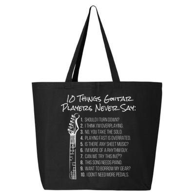 10 Things Guitar Players Never Say Funny Electric Guitar 25L Jumbo Tote