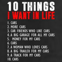 10 Things I Want In My Life Funny Car Lovers Adult Drive Performance Visor