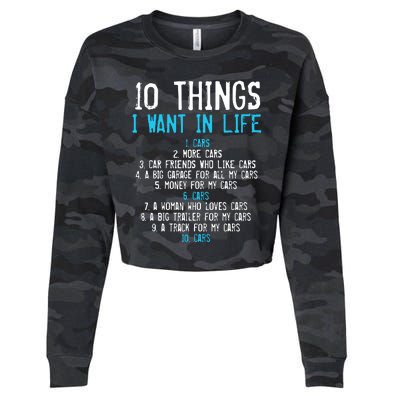 10 Things I Want In My Life Cars More Cars Car Cropped Pullover Crew