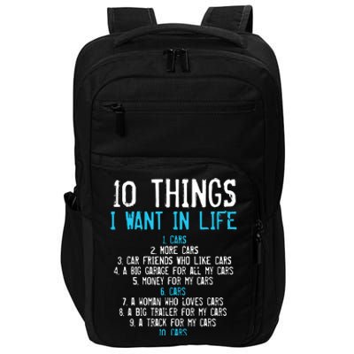 10 Things I Want In My Life Cars More Cars Car Impact Tech Backpack