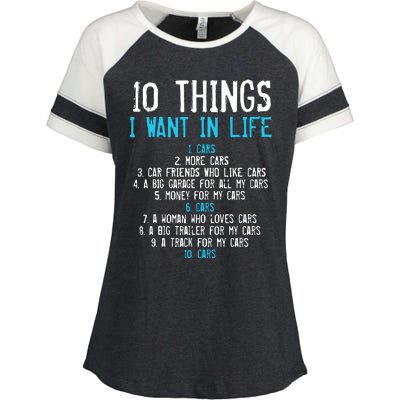 10 Things I Want In My Life Cars More Cars Car Enza Ladies Jersey Colorblock Tee