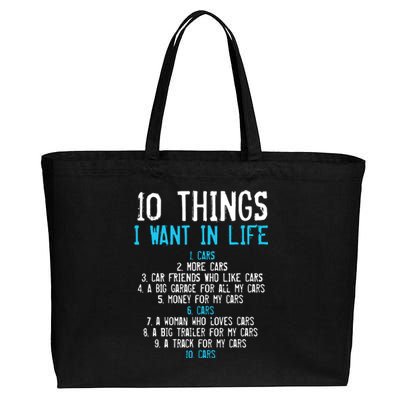 10 Things I Want In My Life Cars More Cars Car Cotton Canvas Jumbo Tote