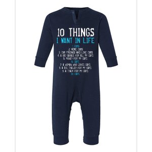 10 Things I Want In My Life Cars More Cars Car Infant Fleece One Piece