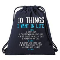 10 Things I Want In My Life Cars More Cars Car Drawstring Bag