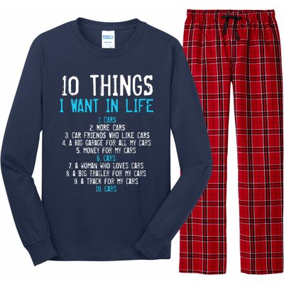 10 Things I Want In My Life Cars More Cars Car Long Sleeve Pajama Set