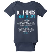 10 Things I Want In My Life Cars More Cars Car Baby Bodysuit