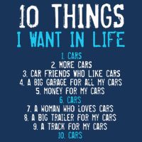 10 Things I Want In My Life Cars More Cars Car Women's Crop Top Tee
