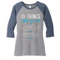 10 Things I Want In My Life Cars More Cars Car Women's Tri-Blend 3/4-Sleeve Raglan Shirt