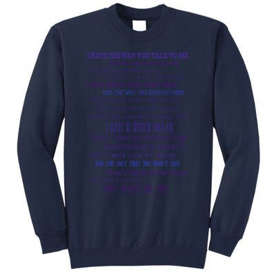 10 Things I Hate About You 1 Tall Sweatshirt