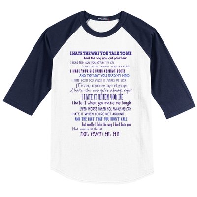 10 Things I Hate About You 1 Baseball Sleeve Shirt