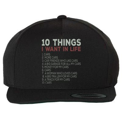 10 Things I Want In My Life Cars More Cars Car Wool Snapback Cap