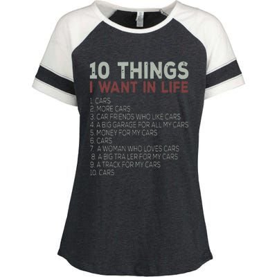 10 Things I Want In My Life Cars More Cars Car Enza Ladies Jersey Colorblock Tee