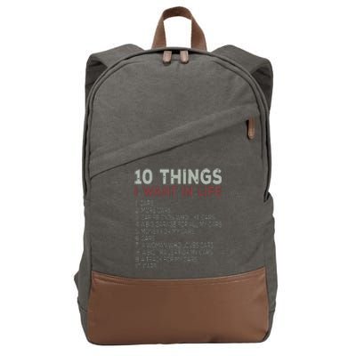 10 Things I Want In My Life Cars More Cars Car Cotton Canvas Backpack