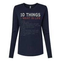 10 Things I Want In My Life Cars More Cars Car Womens Cotton Relaxed Long Sleeve T-Shirt