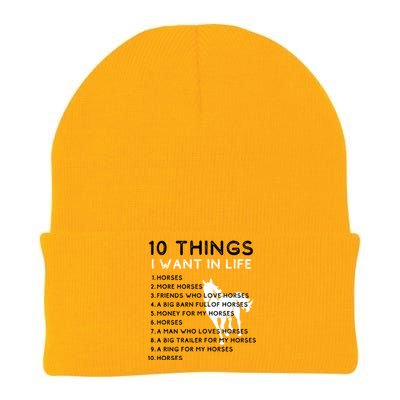 10 Things I Want In My Life Horses More Horses Horse Graphic Gift Knit Cap Winter Beanie