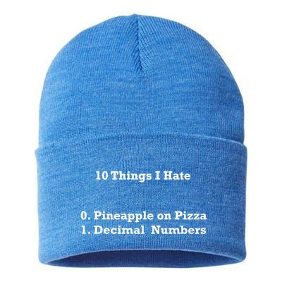 10 Things I Hate Funny Binary And Pineapple Cute Gift Sustainable Knit Beanie