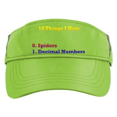 10 Things I Hate Funny Binary And Spiders Cool Gift Adult Drive Performance Visor