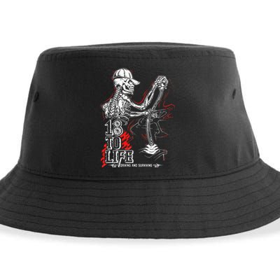 18 To Life Driving And Surviving Skeleton Sustainable Bucket Hat