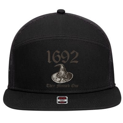 1692 They Missed One Halloween Feminist Witch Trials 7 Panel Mesh Trucker Snapback Hat