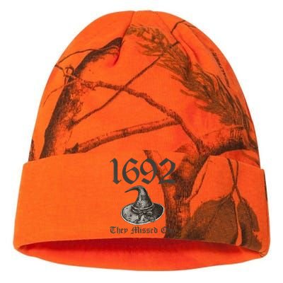 1692 They Missed One Halloween Feminist Witch Trials Kati Licensed 12" Camo Beanie