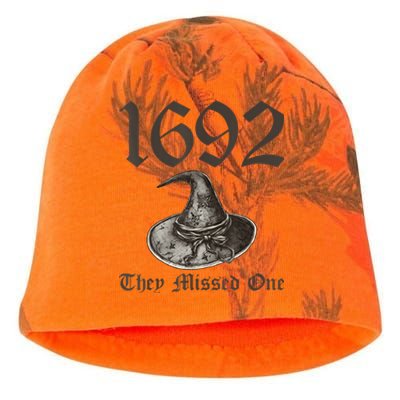 1692 They Missed One Halloween Feminist Witch Trials Kati - Camo Knit Beanie