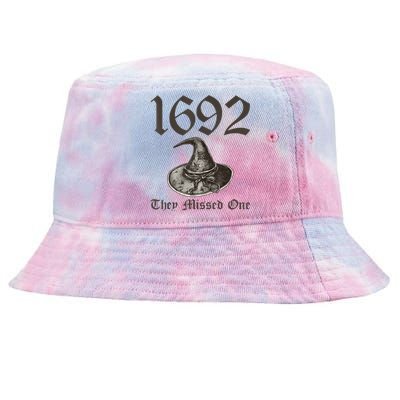 1692 They Missed One Halloween Feminist Witch Trials Tie-Dyed Bucket Hat