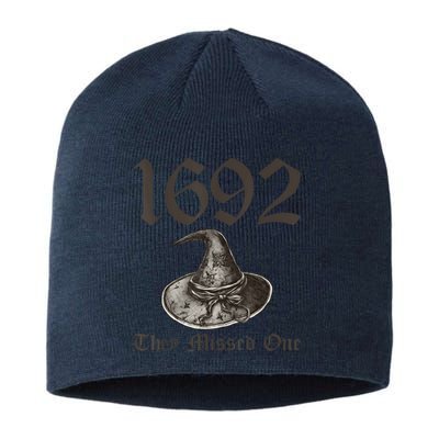 1692 They Missed One Halloween Feminist Witch Trials Sustainable Beanie