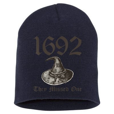 1692 They Missed One Halloween Feminist Witch Trials Short Acrylic Beanie