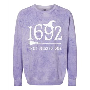 1692 They Missed One Halloween Feminist Witch Trials Colorblast Crewneck Sweatshirt