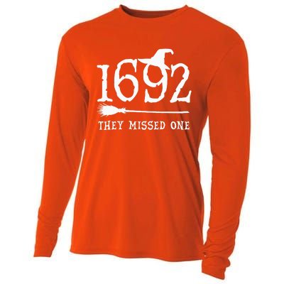 1692 They Missed One Halloween Feminist Witch Trials Cooling Performance Long Sleeve Crew