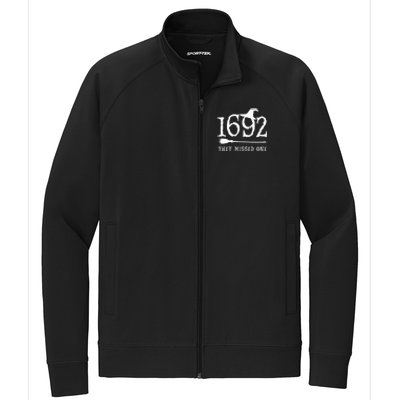 1692 They Missed One Halloween Feminist Witch Trials Stretch Full-Zip Cadet Jacket