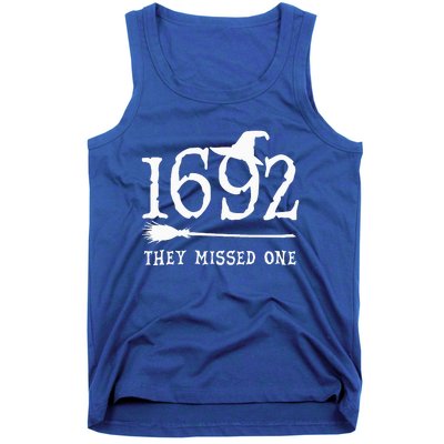 1692 They Missed One Halloween Feminist Witch Trials Tank Top