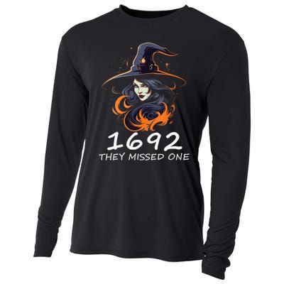 1692 They Missed One Funny Salem Halloween Men Women Cooling Performance Long Sleeve Crew