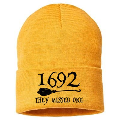 1692 They Missed One Halloween Feminist Witch Trials Sustainable Knit Beanie