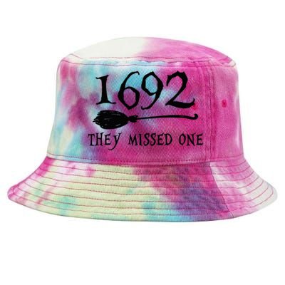 1692 They Missed One Halloween Feminist Witch Trials Tie-Dyed Bucket Hat