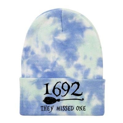 1692 They Missed One Halloween Feminist Witch Trials Tie Dye 12in Knit Beanie