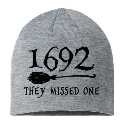 1692 They Missed One Halloween Feminist Witch Trials Sustainable Beanie