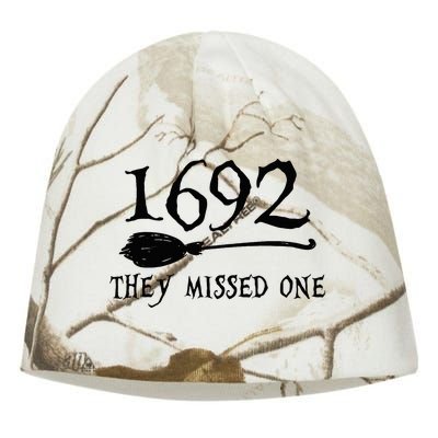 1692 They Missed One Halloween Feminist Witch Trials Kati - Camo Knit Beanie