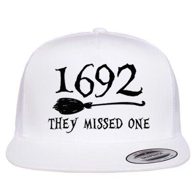 1692 They Missed One Halloween Feminist Witch Trials Flat Bill Trucker Hat