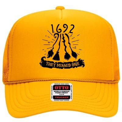 1692 They Missed One For Witch Halloween High Crown Mesh Back Trucker Hat