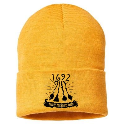 1692 They Missed One For Witch Halloween Sustainable Knit Beanie