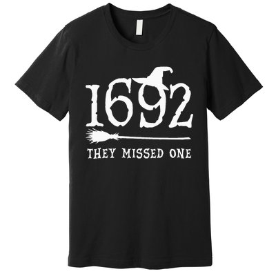 1692 They Missed One Halloween Feminist Witch Trials Premium T-Shirt