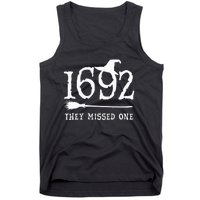 1692 They Missed One Halloween Feminist Witch Trials Tank Top