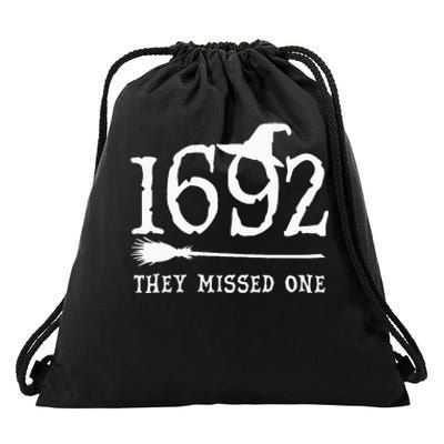 1692 They Missed One Halloween Feminist Witch Trials Drawstring Bag