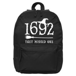 1692 They Missed One Halloween Feminist Witch Trials 16 in Basic Backpack