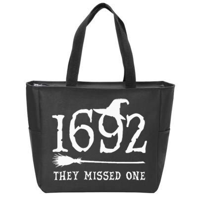 1692 They Missed One Halloween Feminist Witch Trials Zip Tote Bag