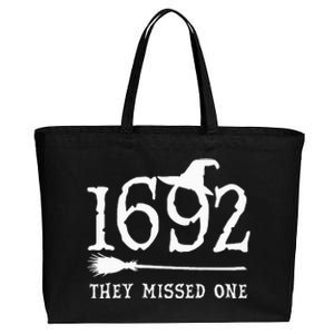 1692 They Missed One Halloween Feminist Witch Trials Cotton Canvas Jumbo Tote